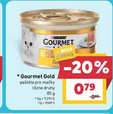 Gourmet Gold pašteta pre mačky rôzne druhy 85 g