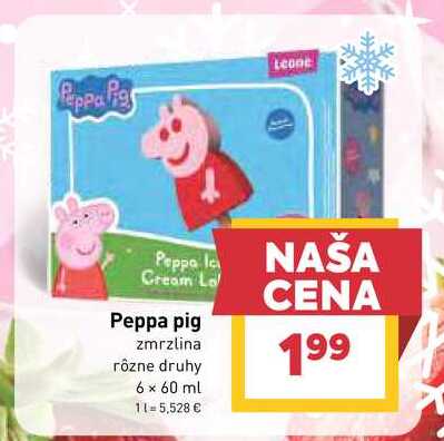 Peppa pig zmrzlina rôzne druhy 6 x 60 ml