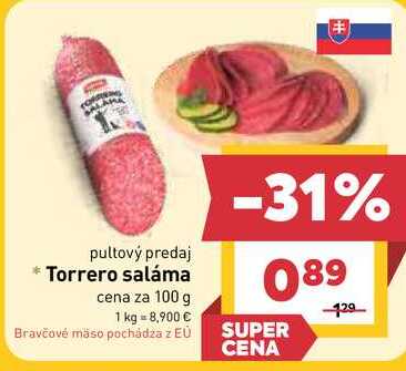 Torrero saláma cena za 100 g