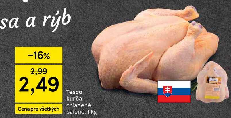 Tesco kurča chladené balené 1 kg