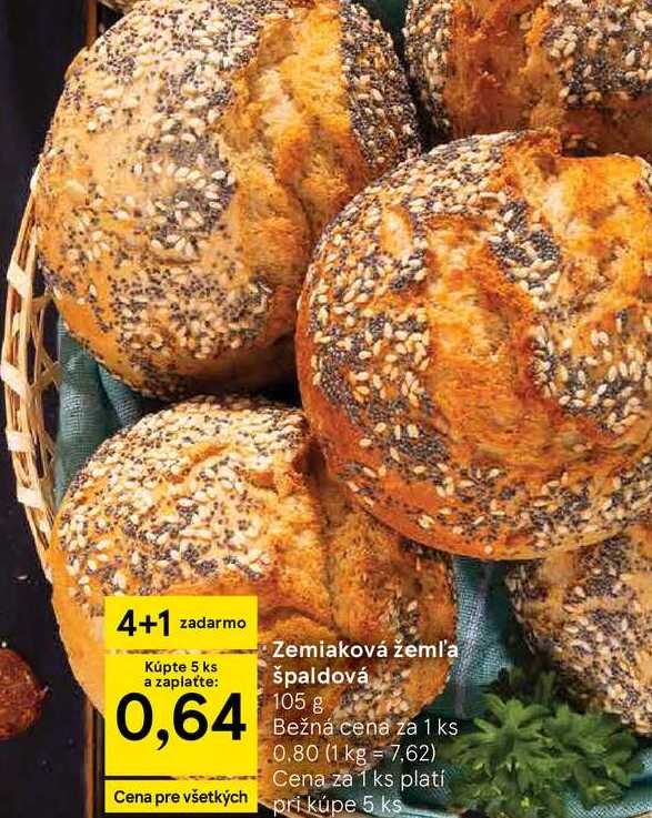 Zemiaková žemľ'a špaldová 105 g 