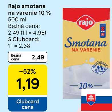 Rajo smotana na varenie 10 % 500 ml
