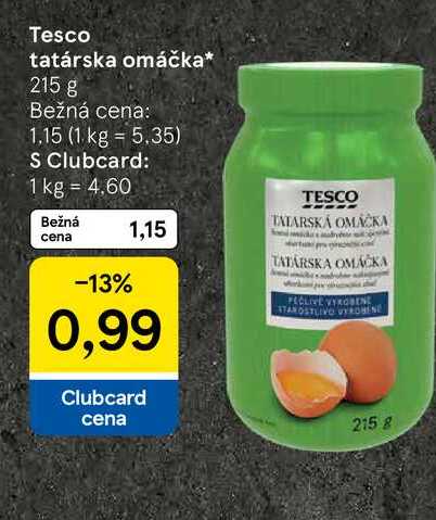 Tesco tatárska omáčka 215 g