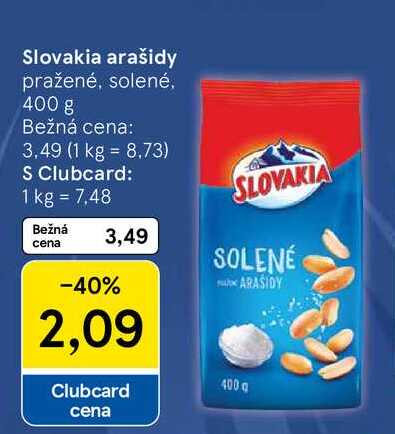 Slovakia arašidy pražené, solené, 400 g