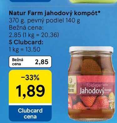 Natur Farm jahodový kompót 370 g