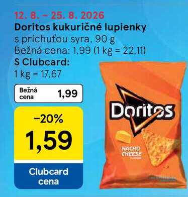 Doritos kukuričné lupienky s príchuťou syra 90 g