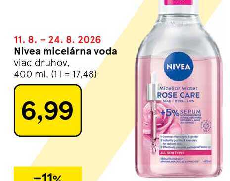Nivea micelárna voda viac druhov 400 ml