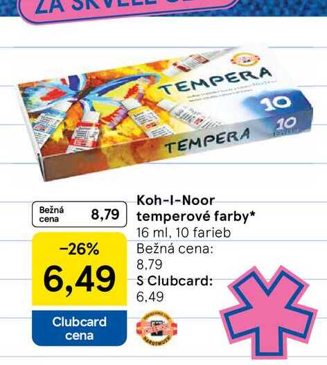 Koh-I-Noor temperové farby 16 ml, 10 farieb