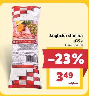 Anglická slanina 250 g