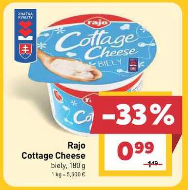 Rajo Cottage Cheese biely, 180 g