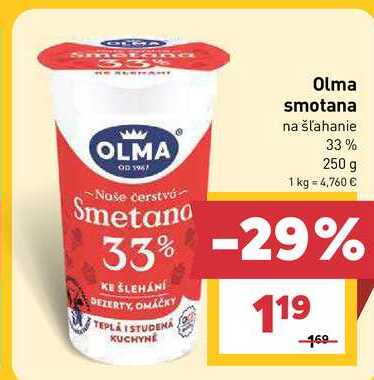Olma smotana na šľahanie 33% 250 g