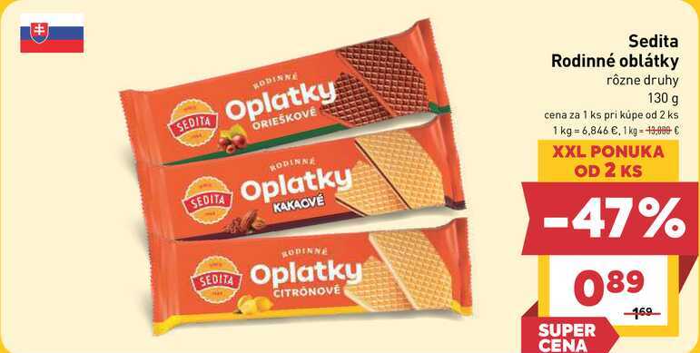 Sedita Rodinné oblátky rôzne druhy 130 g