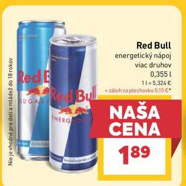 Red Bull energetický nápoj viac druhov 0,355l