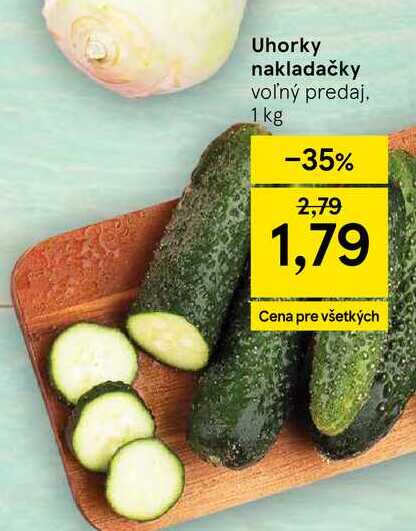 Uhorky nakladačky voľný predaj 1 kg
