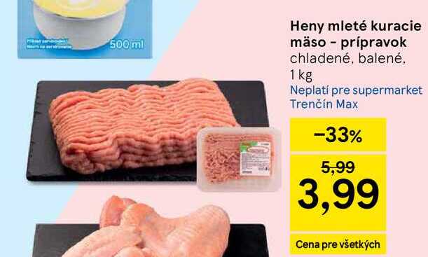 Heny mleté kuracie mäso prípravok chladené, balené 1 kg