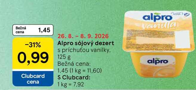 Alpro sójový dezert s príchuťou vanilky, 125 g