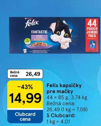Felix kapsičky pre mačky 44 x 85 g