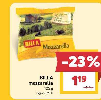 BILLA mozzarella 125 g