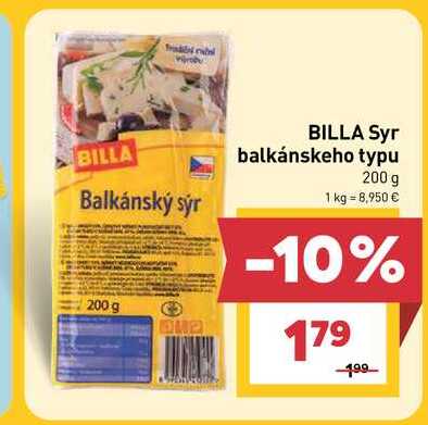 BILLA Syr balkánskeho typu 200 g