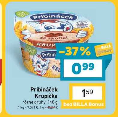 Pribináček Krupička rôzne druhy, 140 g