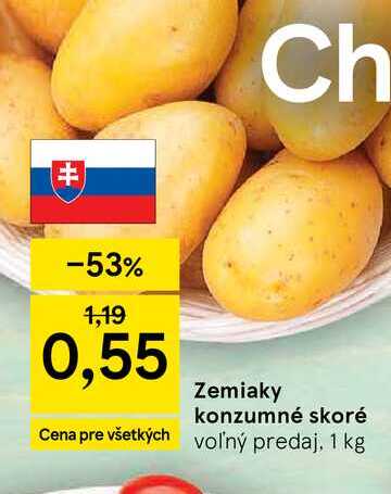 Zemiaky konzumné skoré voľný predaj, 1 kg