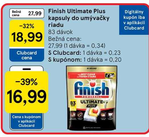 Finish Ultimate Plus kapsuly do umývačky riadu 83 dávok