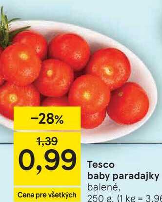 Tesco baby paradajky balené 250 g