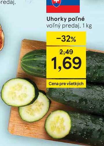 Uhorky poľné voľný predaj 1 kg 