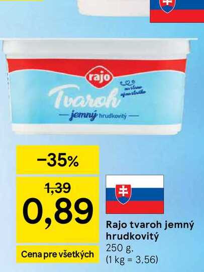 Rajo tvaroh jemný hrudkovitý 250 g