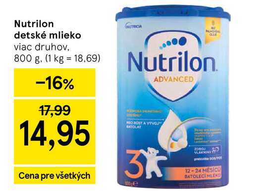 Nutrilon detské mlieko viac druhov, 800 g