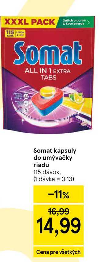Somat kapsuly do umývačky riadu 115 dávok