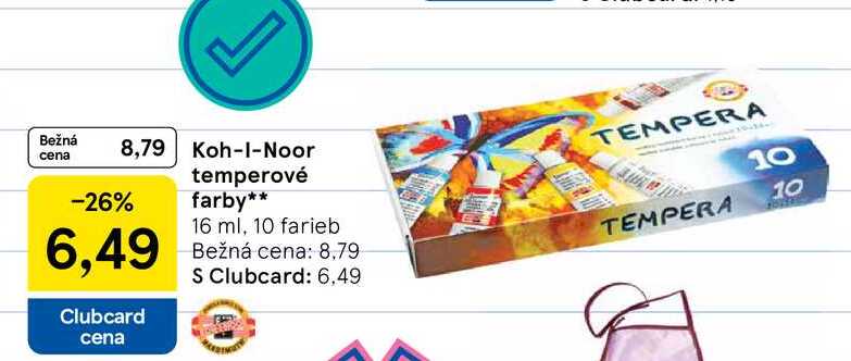 Koh-I-Noor temperové farby 16 ml, 10 farieb