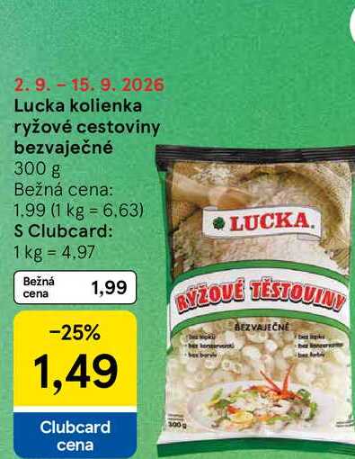 Lucka kolienka ryžové cestoviny bezvaječné 300 g 