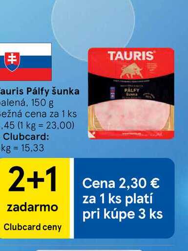 Tauris Pálfy šunka balená, 150 g