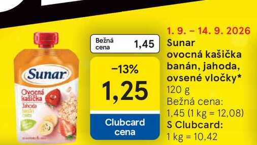 Sunar Ovocná kašička 120g