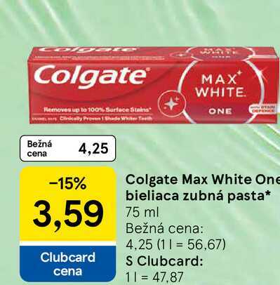 Colgate Max White One bieliaca zubná pasta 75 ml 