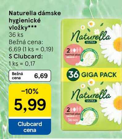 Naturella dámske hygienické vložky 36 ks