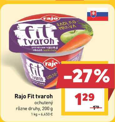 Rajo Fit tvaroh ochutený rôzne druhy, 200 g