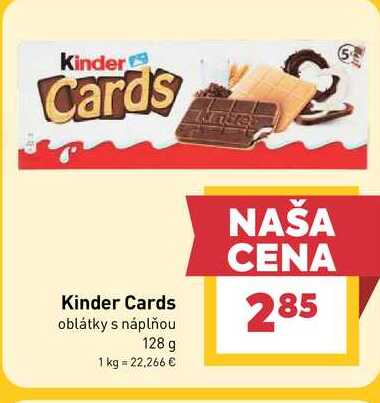 Kinder Cards oblátky s náplňou 128 g