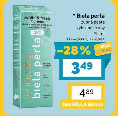 Biela perla zubná pasta vybrané druhy 75 ml