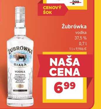 Żubrówka vodka 37,5% 0,7l v akcii