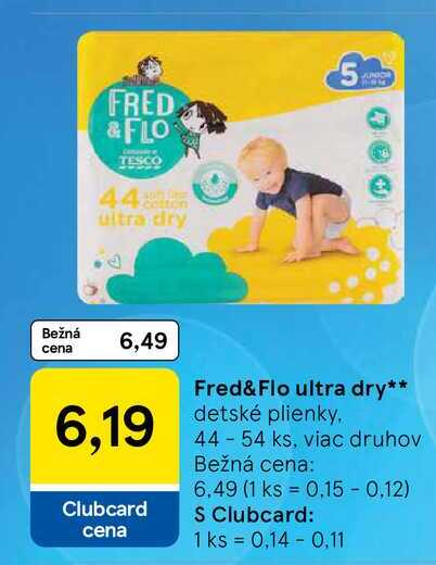 Fred& Flo ultra dry detské plienky 44-54 ks, viac druhov