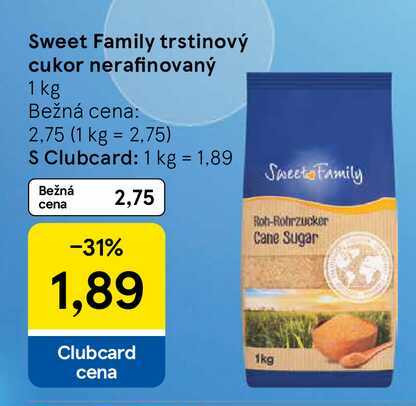 Sweet Family trstinový cukor nerafinovaný 1 kg