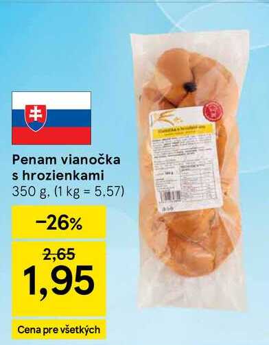 Penam vianočka s hrozienkami 350 g