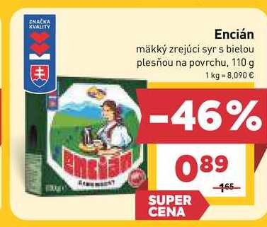 Encián mäkký zrejúci syr s bielou plesňou na povrchu, 110 g