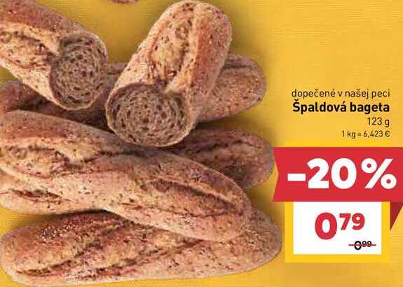 Špaldová bageta 123 g 