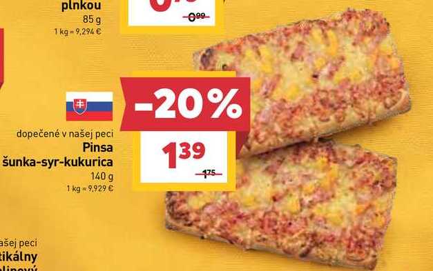 Pinsa šunka-syr-kukurica 140g 