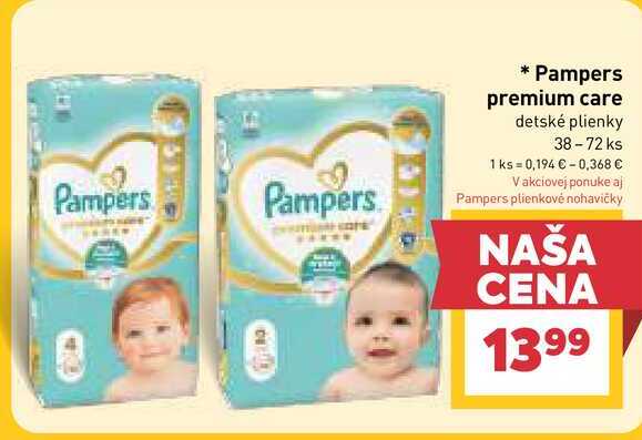 Pampers premium care detské plienky 38-72 ks