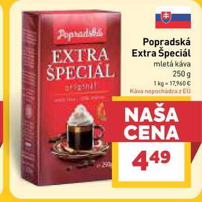 Popradská Extra Špeciál mletá káva 250 g