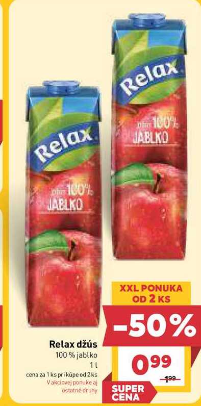 Relax džús 100% jablko 1L